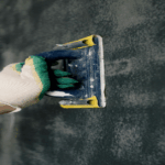 Sanding a drywall repair