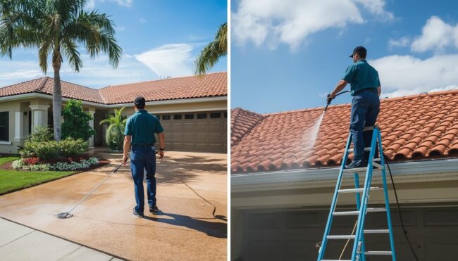 pressure washing vs soft washing